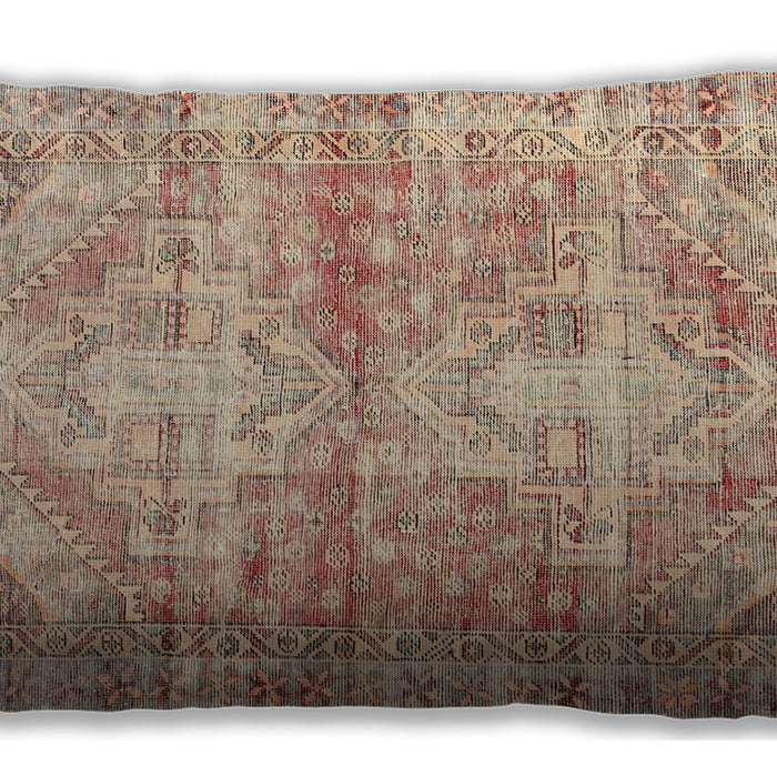 Traditional Classic Rectangular Rust Pink Lumbar Throw Pillow, 13 inch by 19 inch, lbtr3742