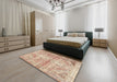 Traditional Rust Pink Persian Rug in a Bedroom, tr3742