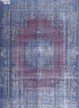 Machine Washable Traditional Deep Periwinkle Purple Rug, wshtr3743