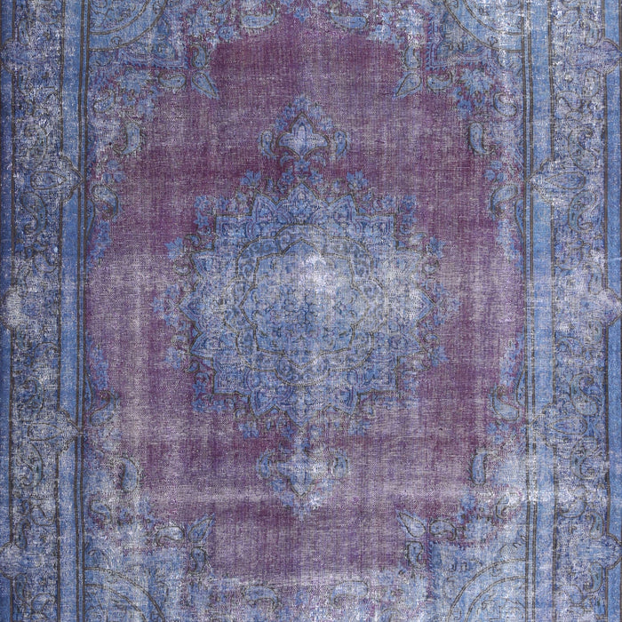 Machine Washable Traditional Deep Periwinkle Purple Rug, wshtr3743