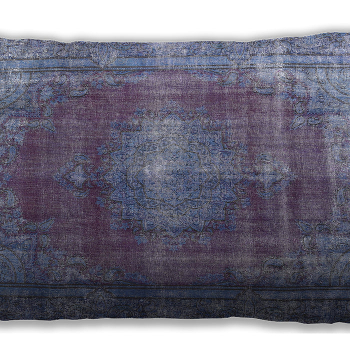 Traditional Classic Rectangular Deep Periwinkle Purple Lumbar Throw Pillow, 13 inch by 19 inch, lbtr3743