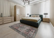 Traditional Pink Persian Rug in a Bedroom, tr3745