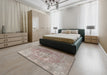 Traditional Sage Green Persian Rug in a Bedroom, tr3749