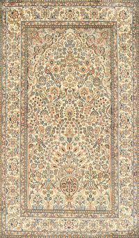 Machine Washable Traditional Khaki Gold Rug, wshtr374