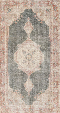 Machine Washable Traditional Dark Almond Brown Rug, wshtr3750