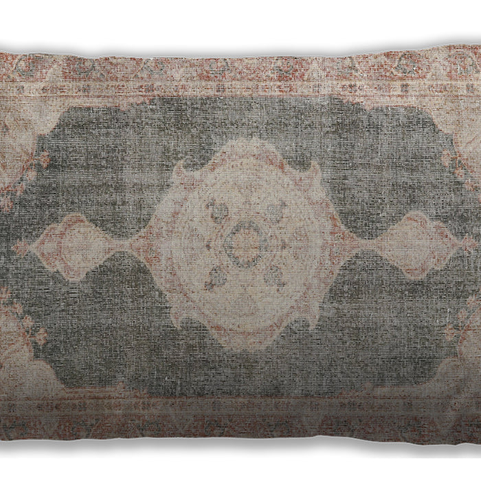 Traditional Classic Rectangular Dark Almond Brown Lumbar Throw Pillow, 13 inch by 19 inch, lbtr3750