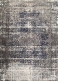 Machine Washable Traditional Ash Gray Rug, wshtr3751