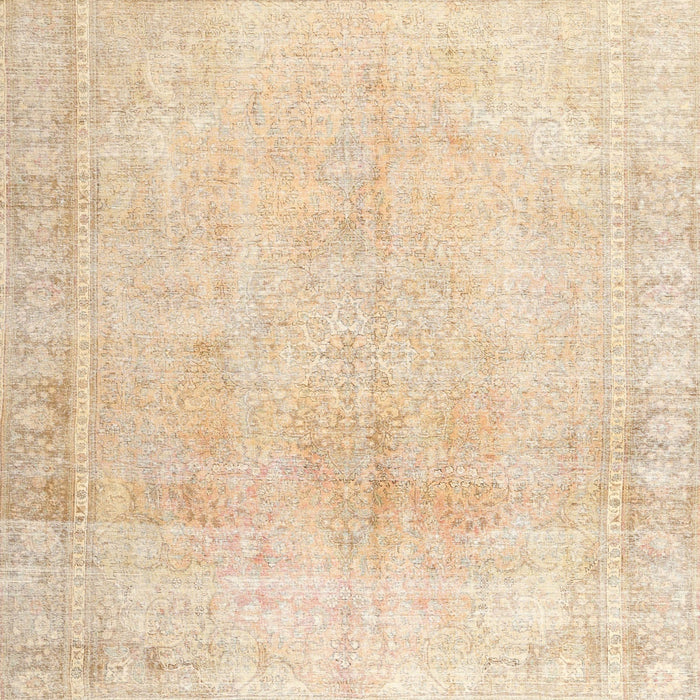 Machine Washable Traditional Deep Peach Orange Rug, wshtr3752