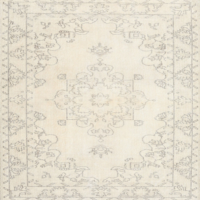 Square Traditional Blanched Almond Beige Persian Rug, tr3753