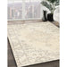 Traditional Blanched Almond Beige Persian Rug in Family Room, tr3754