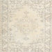 Round Machine Washable Traditional Blanched Almond Beige Rug, wshtr3754