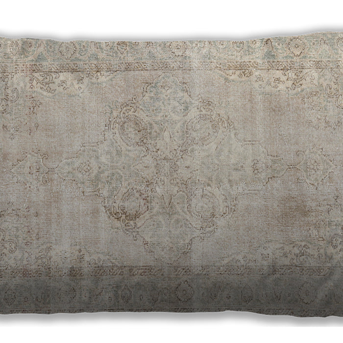Traditional Classic Rectangular Light French Beige Brown Lumbar Throw Pillow, 13 inch by 19 inch, lbtr3758