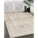 Machine Washable Traditional Light French Beige Brown Rug in a Family Room, wshtr3758