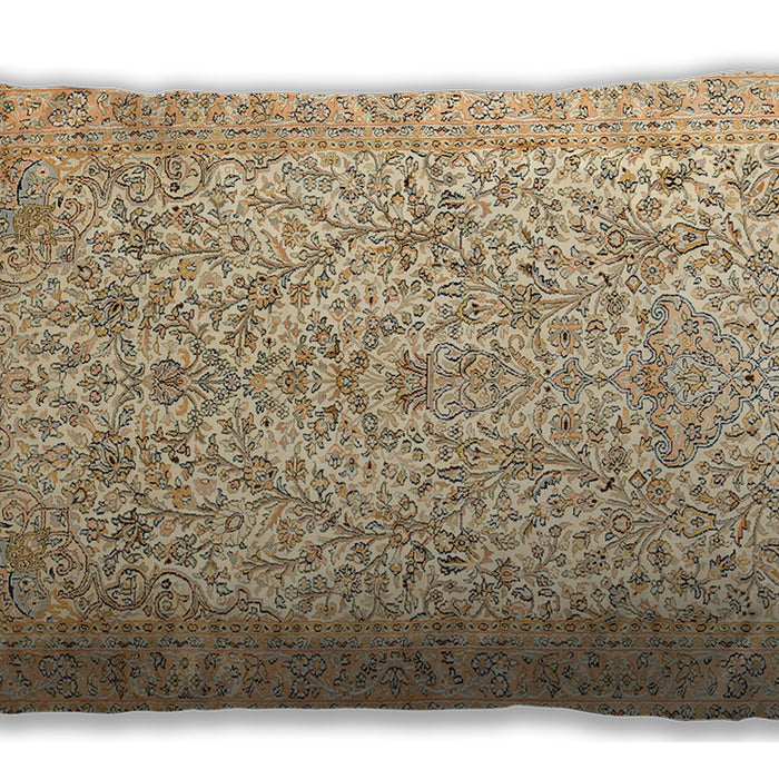 Traditional Classic Rectangular Brown Gold Lumbar Throw Pillow, 13 inch by 19 inch, lbtr375