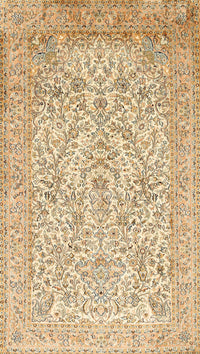 Machine Washable Traditional Brown Gold Rug, wshtr375