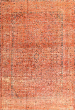 Machine Washable Traditional Orange Red Rug, wshtr3761