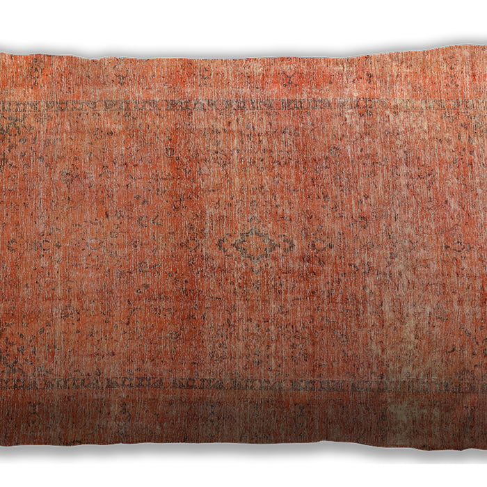 Traditional Classic Rectangular Orange Red Orange Lumbar Throw Pillow, 13 inch by 19 inch, lbtr3761