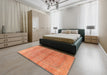 Machine Washable Traditional Orange Red Rug in a Bedroom, wshtr3761
