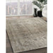 Traditional Khaki Green Persian Rug in Family Room, tr3764