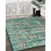 Traditional Sea Green Oriental Rug in Family Room, tr3765