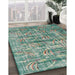 Machine Washable Traditional Sea Green Rug in a Family Room, wshtr3765