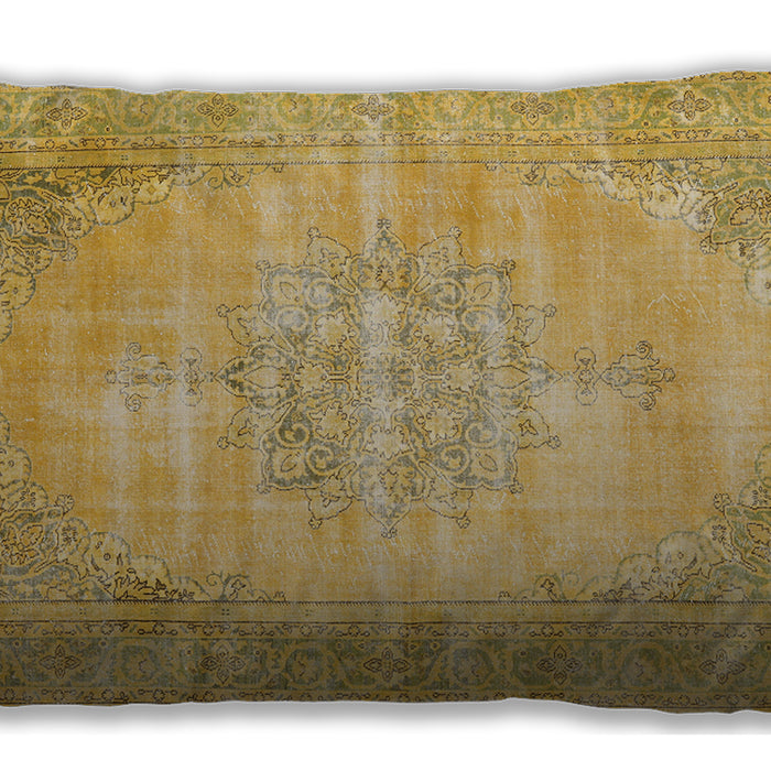 Traditional Classic Rectangular Orange Gold Lumbar Throw Pillow, 13 inch by 19 inch, lbtr3768