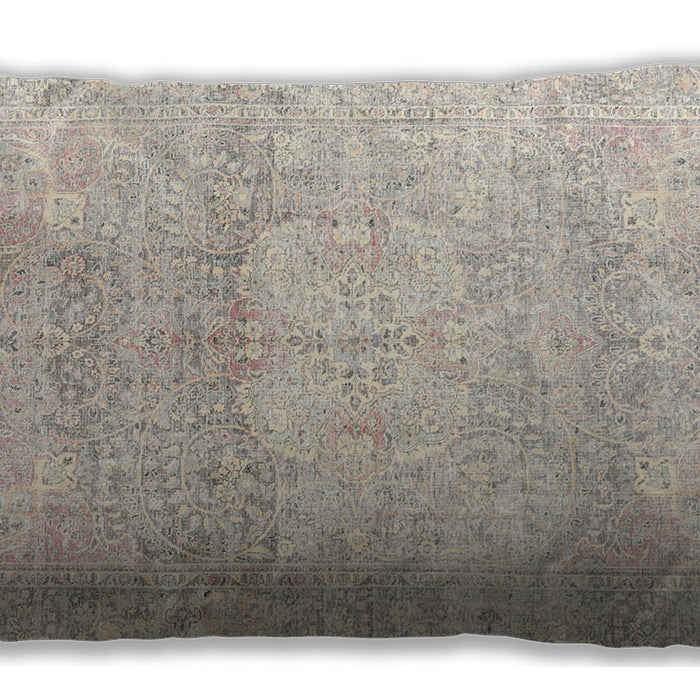 Traditional Classic Rectangular Sage Green Lumbar Throw Pillow, 13 inch by 19 inch, lbtr3769