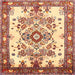 Square Traditional Red Medallion Rug, tr3771