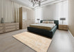 Machine Washable Traditional Brown Rug in a Bedroom, wshtr3772