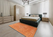 Traditional Orange Red Persian Rug in a Bedroom, tr3773