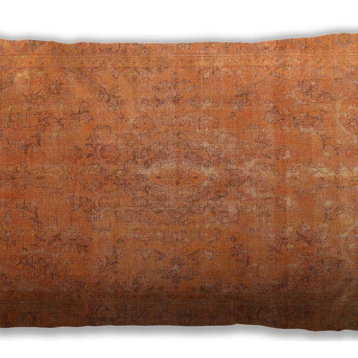 Traditional Classic Rectangular Orange Red Orange Lumbar Throw Pillow, 13 inch by 19 inch, lbtr3773