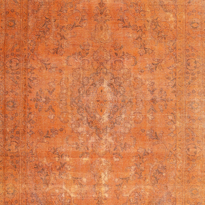Machine Washable Traditional Orange Red Rug, wshtr3773