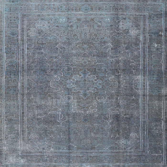 Square Traditional Light Slate Gray Persian Rug, tr3774