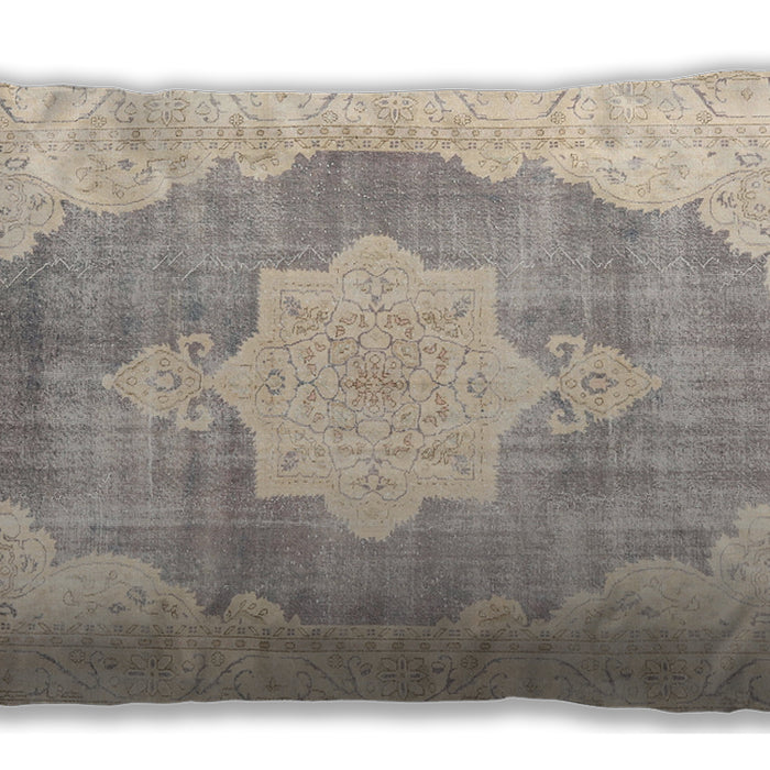 Traditional Classic Rectangular Light French Beige Brown Lumbar Throw Pillow, 13 inch by 19 inch, lbtr3775