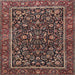 Round Machine Washable Traditional Orange Salmon Pink Rug, wshtr3777