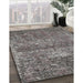 Traditional Charcoal Gray Persian Rug in Family Room, tr3778