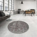 Machine Washable Traditional Western Charcoal Gray Rug in a Bedroom, wshtr3778