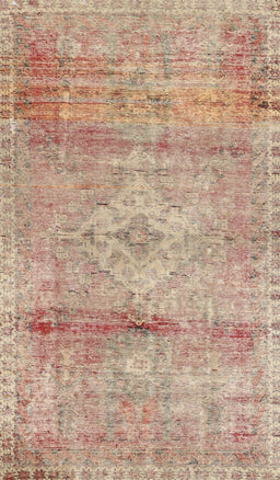 Machine Washable Traditional Rust Pink Rug, wshtr3779