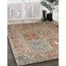 Traditional Chestnut Brown Persian Rug in Family Room, tr377