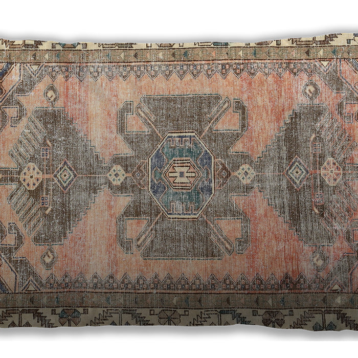 Traditional Classic Rectangular Brown Lumbar Throw Pillow, 13 inch by 19 inch, lbtr3781