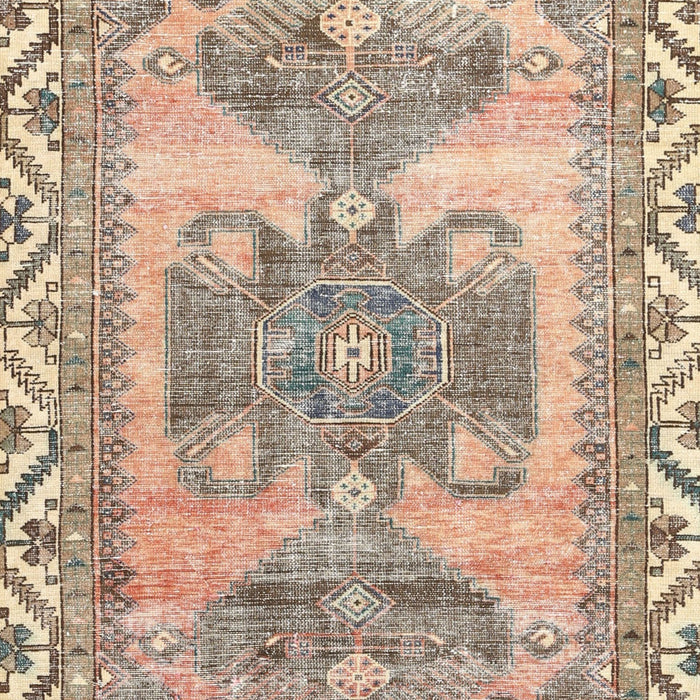 Machine Washable Traditional Brown Rug, wshtr3781