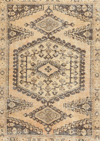 Machine Washable Traditional Dark Gold Brown Rug, wshtr3782