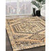 Traditional Dark Gold Brown Persian Rug in Family Room, tr3782