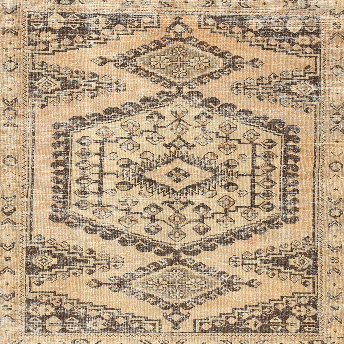 Square Traditional Dark Gold Brown Persian Rug, tr3782