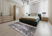 Traditional Gray Persian Rug in a Bedroom, tr3783