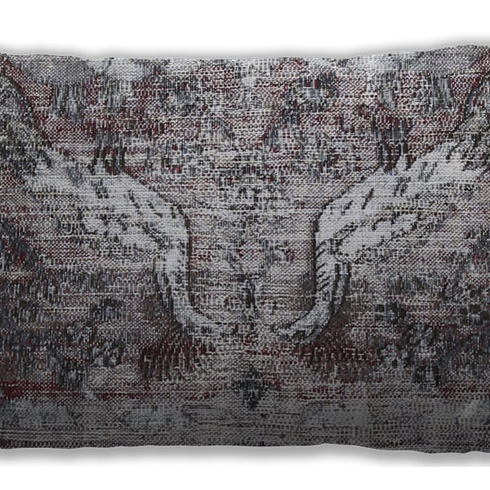 Traditional Classic Rectangular Gray Lumbar Throw Pillow, 13 inch by 19 inch, lbtr3783