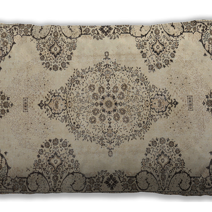 Traditional Classic Rectangular Dark Almond Brown Lumbar Throw Pillow, 13 inch by 19 inch, lbtr3784