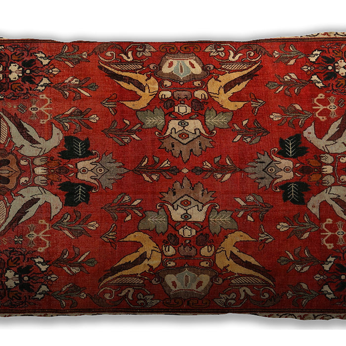 Traditional Classic Rectangular Red Lumbar Throw Pillow, 13 inch by 19 inch, lbtr3785