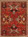 Machine Washable Traditional Red Rug, wshtr3785