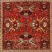 Square Traditional Red Animal Rug, tr3785